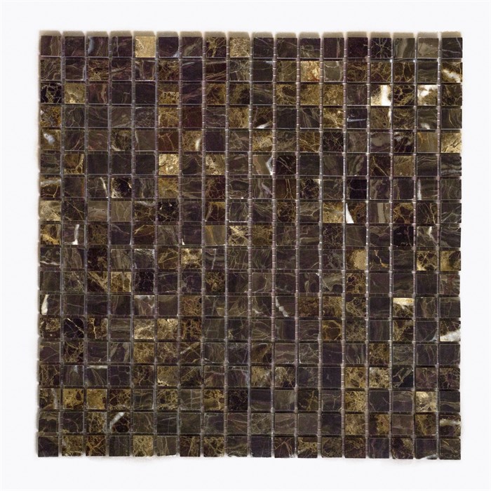 Мозаика каменная, темно-коричневый мрамор KG-01P - фото 6178