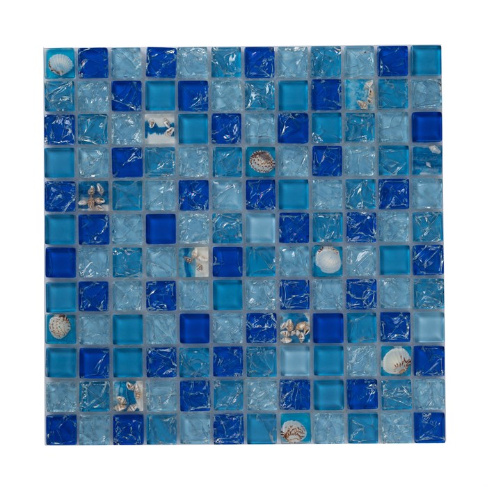 Мозаика стеклянная с ракушкой глянцевая SZ022 SZ022