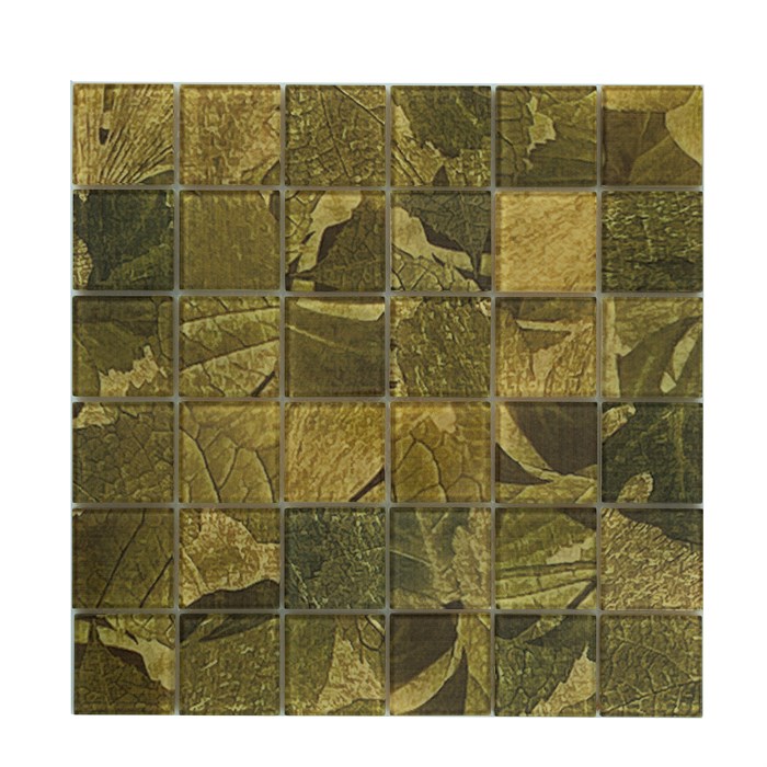 Мозаика стеклянная зеленый лист PM4001 PM4001