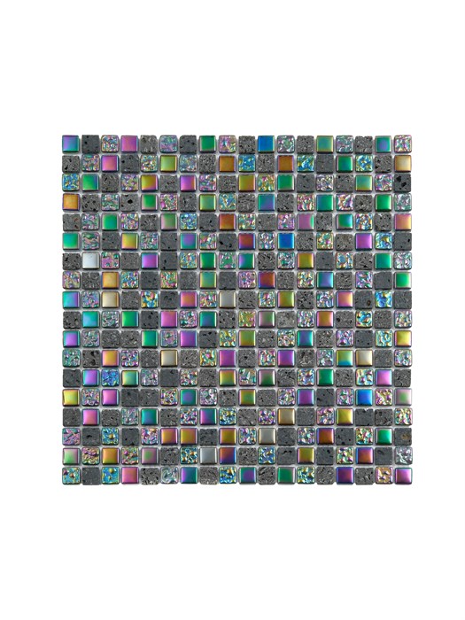 Мозаика стеклянная с лунным камнем, черный перламутр DGS030 DGS030