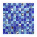 Мозаика стеклянная с ракушкой глянцевая SZ022 - фото 6348